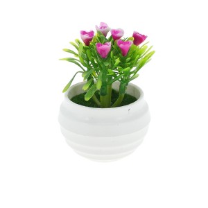 Unique Bargains Artificial Plants Mini Rose Arrangement Plastic 3.15"x3.15"x4.33" 1 Pcs - 1 of 4