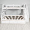 Twin Over Full Bunk Bed with Storage Drawers, Shelved Staircase, and Reversible Ladder, Convertible Design - 3 of 4