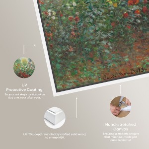 Art Remedy Monet - Garden with Dahlias Impresionism Landscape Wall Art Framed - 1 of 4