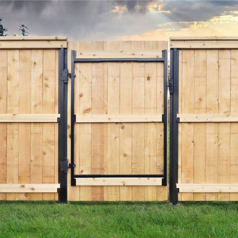Adjust-A-Gate AG36-3 Steel Frame Anti Sage Gate Building Kit, 36 to 60 Inches Wide Opening Up To 7 Feet High Fence, Black Finish, 5 of 7