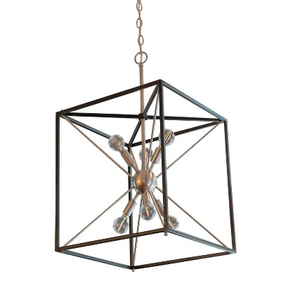 6 Light Sadler Pendant Steel - Decor Therapy