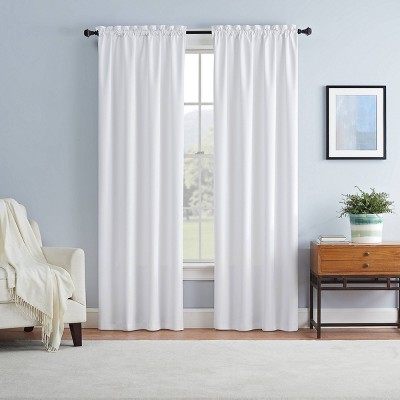 Photo 1 of 1pc 42&#34;x84&#34; Blackout Braxton Thermaback Window Curtain Panel White - Eclipse