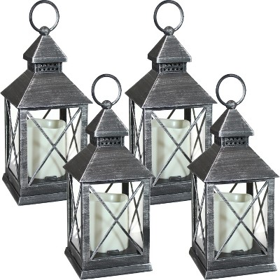 Sunnydaze 10 Ligonier White Traditional Style Plastic and Glass Battery  Operated Indoor LED Candle Lantern 4pk