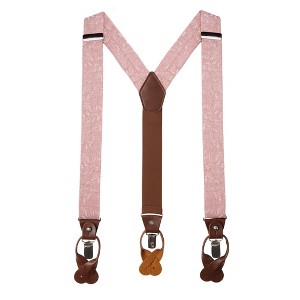 Jacob Alexander Men’s Floral Cotton Suspenders – Y-Back - 1 of 4