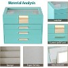 4-Layer Jewelry Box with Glass Lids, White & Black Organizer for Necklaces, Bracelets & Rings, Turquoise - 2 of 4