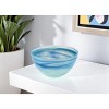 HomeRoots Set of Two 6" Aqua Blue And White Alabaster Glass Round Candy or Nut Bowls - 2 of 4