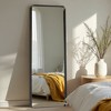 Lirago Metal Flat Mirror Full Length Mirror Leaning Mirror 71x28 Black - 2 of 4