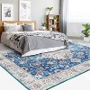 Acekool Washable Oriental Area Rug, Non-Slip, Stain Resistant, Ultra Soft Low Pile Floral Medallion Carpet for Living Room Bedroom Office, Easy Care - 2 of 4