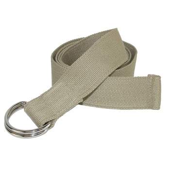 Gelante Canvas Web D Ring Belt Silver Buckle Military Style for men & women  1 or 3 pcs 2052-Beige (S/M) 