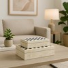 Storage Box Set - Checkered, Resin & Wood Keepsake Boxes - Stylish Organizer for Home, Office, Bedroom, or Living Room - 10" & 12", Black & Ivory - 3 of 4
