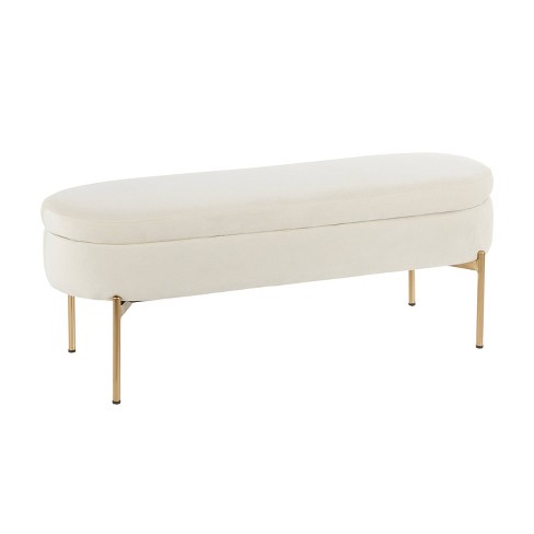 Contemporary upholstered store bench