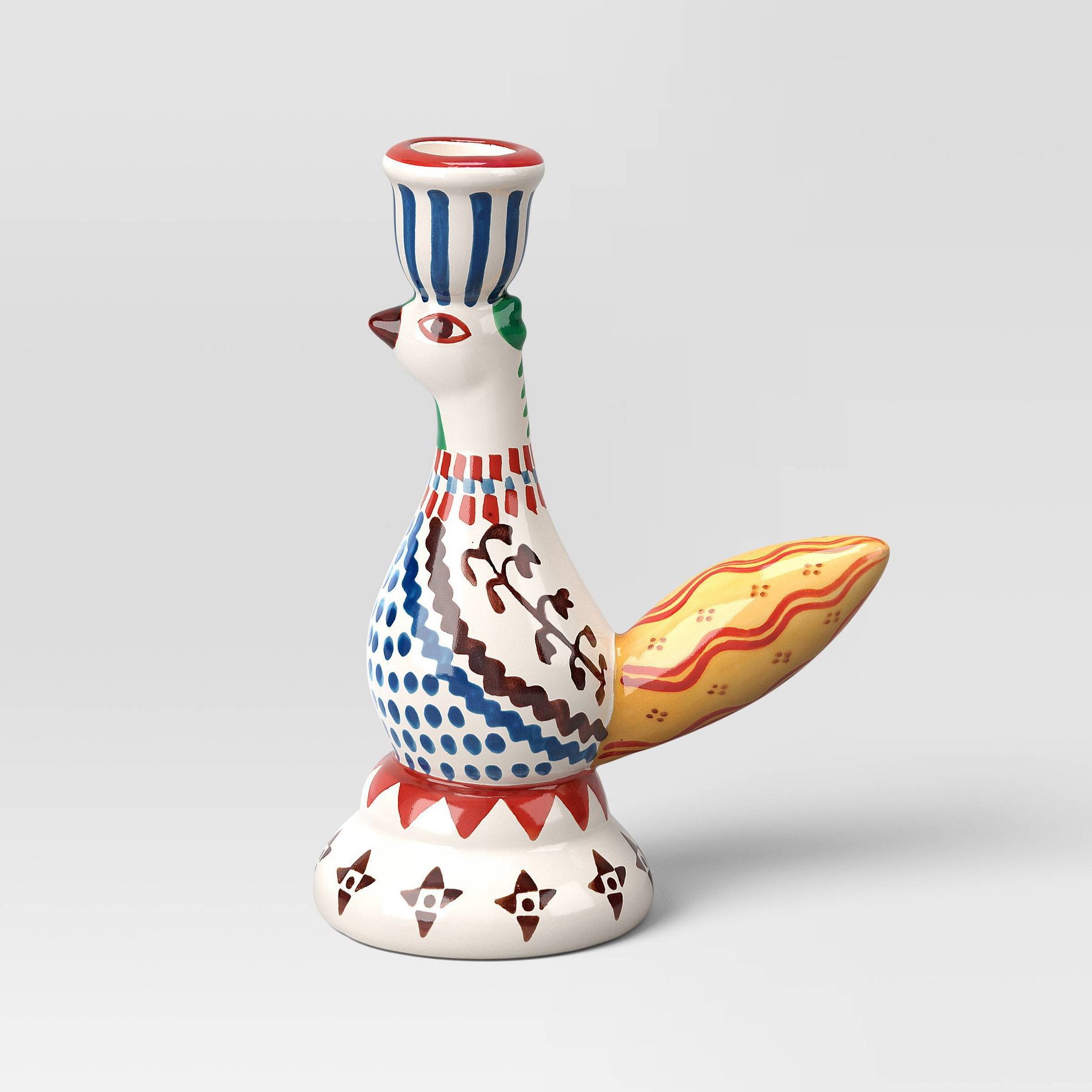 Painted Ceramic Bird Taper Candle Holder - Threshold™