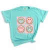 Simply Sage Market S.W.Smiley Pink Four Square Smiley Face Garment Dyed Tee - 2 of 4