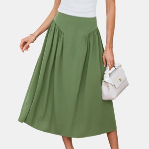 Women's Elegant Olive Green Flowy Maxi Skirt - Cupshe - 1 of 4