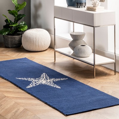 Nuloom Hand Hooked Marine Indoor/ Outdoor Area Rug, Runner 2' 6" x 8', Blue