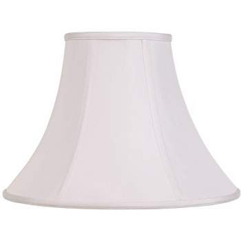 Imperial Shade White Medium Bell Lamp Shade 7" Top x 16" Bottom x 12" Slant x 11.5" High (Spider) Replacement with Harp and Finial