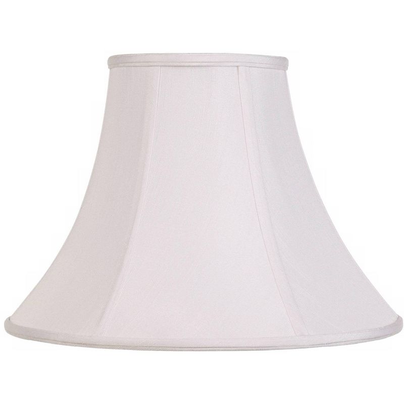 Imperial Shade White Medium Bell Lamp Shade 7" Top x 16" Bottom x 12" Slant x 11.5" High (Spider) Replacement with Harp and Finial, 1 of 8
