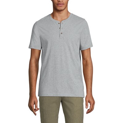 Lands' End Men's Short Sleeve Cotton Supima Jersey Henley