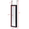 Tangkula Wall Door Mounted Mirrored Jewelry Cabinet Standing Vanity Storage Box - 3 of 4
