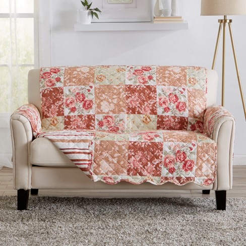 Great Bay Home Floral Patchwork Reversible Furniture Protector ...