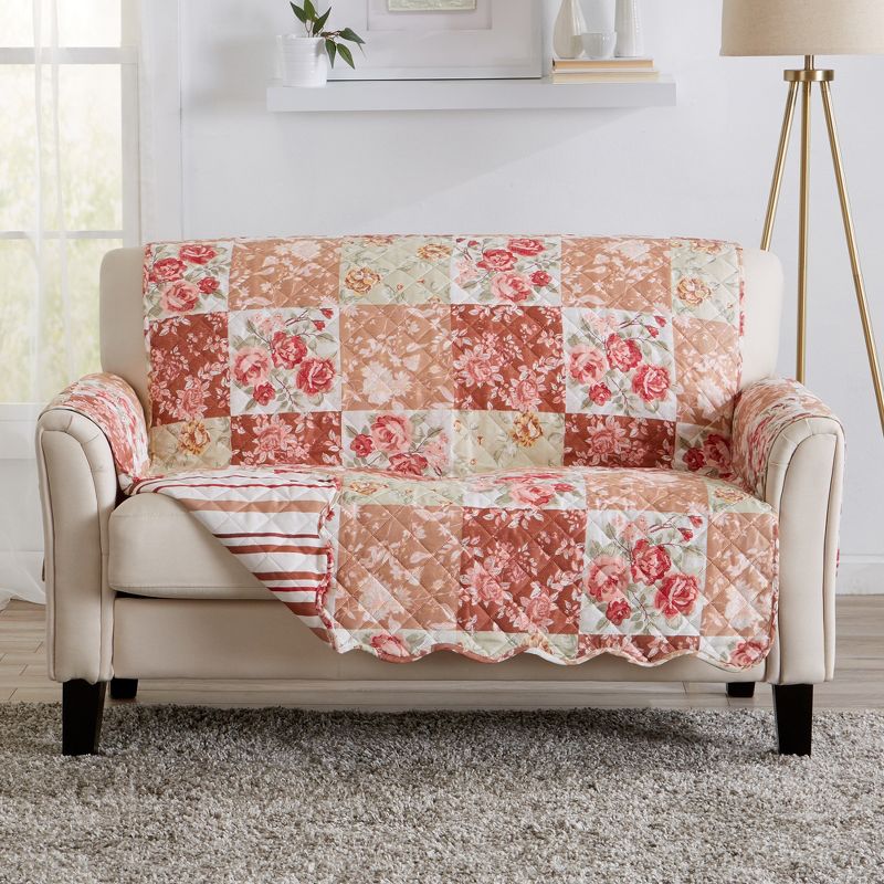Great Bay Home Floral Patchwork Reversible Furniture Protector, 1 of 9