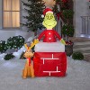 Grinch Christmas Airblown Inflatable Out of Chimney w/Max Scene Grinch, 5.5 ft Tall - 2 of 2