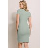 Hello Miz Ribbed Bodycon Short Sleeve Round Neck Maternity Dress - 2 of 3