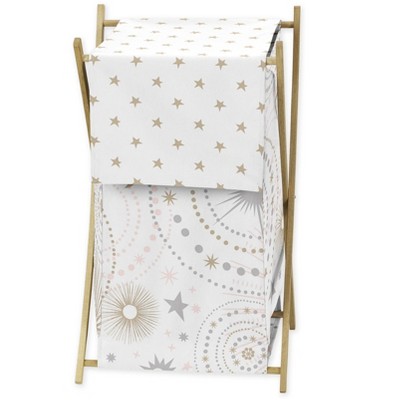 Image of Sweet Jojo Designs Girl Laundry Hamper Celestial Pink Gold and Grey
