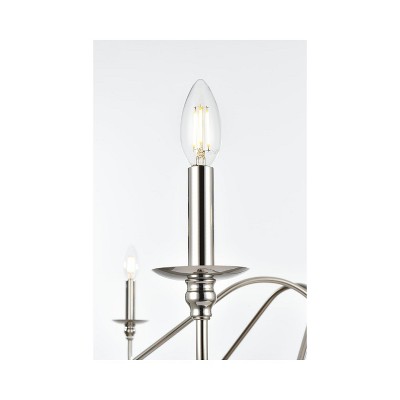 Polished Nickel 60" 6-Light Candle Chandelier