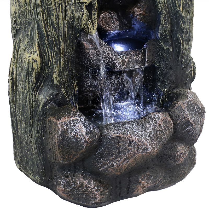 Sunnydaze 28"H Electric Glass Reinforced Concrete Cavern of Mystery Outdoor Water Fountain with LED Light, 6 of 13