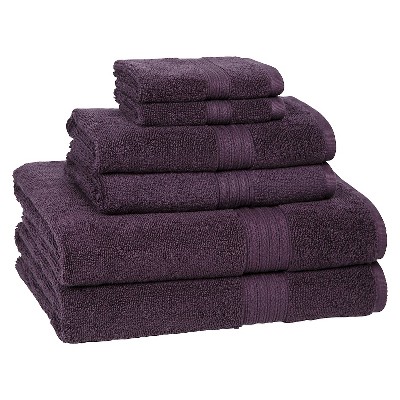 6pc Signature Solid Bath Towel Set Purple - Cassadecor