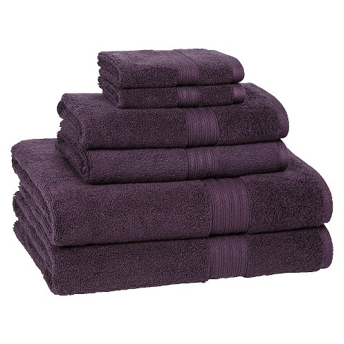 Dark purple best sale bath towel sets