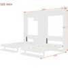Dual Twin Murphy Bed with Cabinets & Shelves, Space Saving Wall Bed Unit with Storage - ModernLuxe - 3 of 4