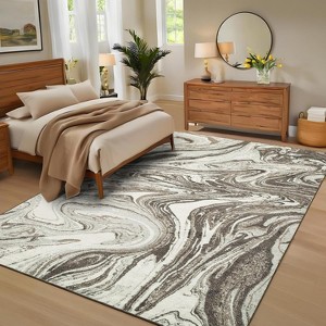 Washable Abstract Runner Rug, Non-Slip Stain-Resistant Carpet for Hallway Kitchen Bedroom Entryway Bathroom - 1 of 4
