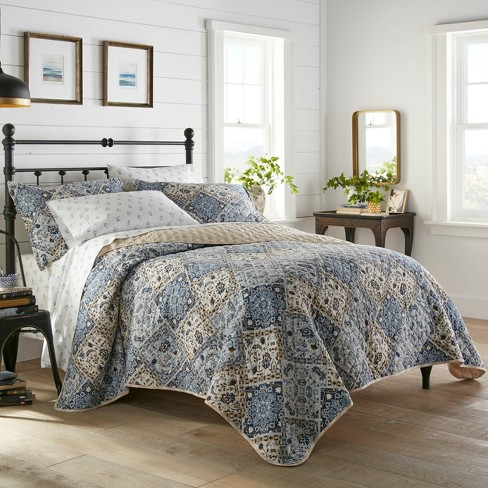 Twin Abbey Reversible Quilt Set Gray - Stone Cottage