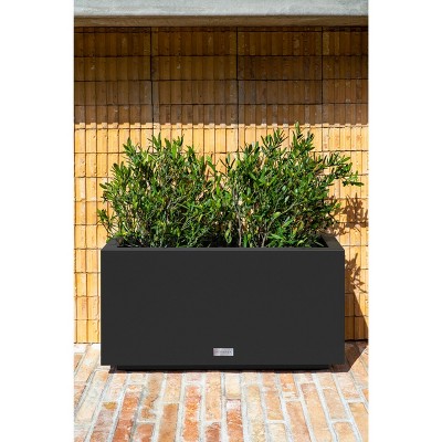 Modern Veradek Long Box Planter 25" Black Recycled Plastic