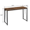 INFURNIC Desks Antique 47.5"" Writing Desk with Metal Sled Base Rustic Industrial Design for Home Office, Brown, 47.5"*19.5"*28.5" - 3 of 4