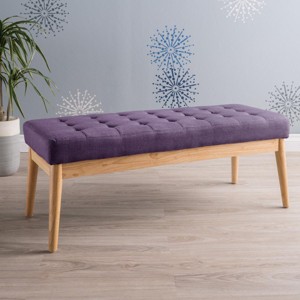 Mid-Century Tufted Ottoman Bench with Plush Upholstered Seat for Living Room or Bedroom -3irtyhousy - 1 of 4