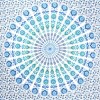 HomeRoots 92" X 84" Blue Green And White Mandala Cotton Hanging Tapestry - 4 of 4