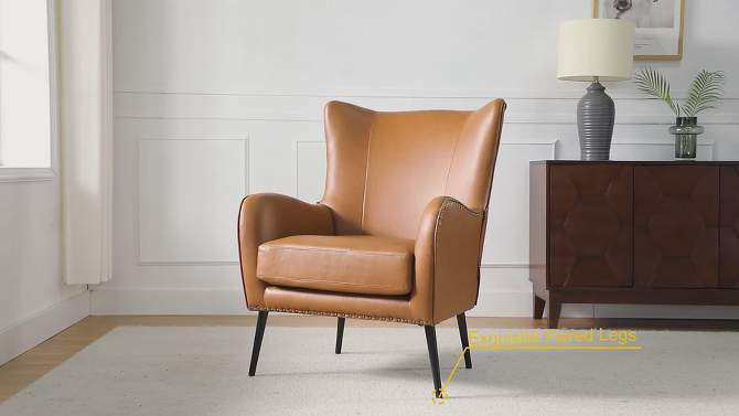Harpocrates Classic Armchair with wingback and nailhead trim | ARTFUL LIVING DESIGN, 2 of 12, play video
