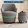 CAVINAS 360°Modern Swivel Chair with Ottoman,Swivel Barrel Chairs for Living Room, Accent Chair for Nursery with Glider Function - 4 of 4