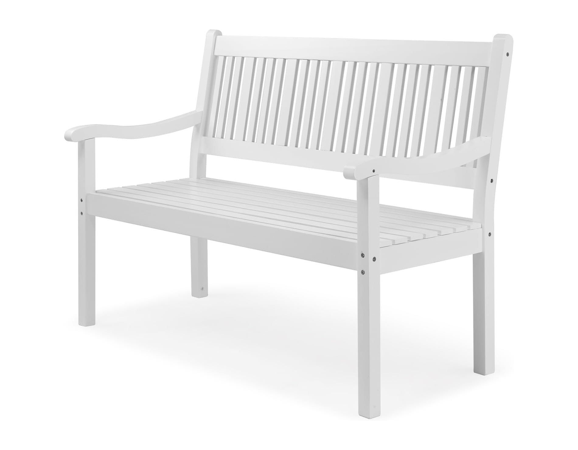 VINGLI 50" Outdoor Bench Patio Bench, Wood Front Porch Garden Bench for Yard Patio Park Outside, All Weather 800lb Capacity(White)