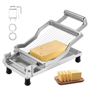 VEVOR Cheese Cutter with Wire, 0.39" & 0.78"Butter Cutting Blade, Detachable Cheese Slicer, Aluminum Alloy Commercial Slicer with Stainless Steel Wire - 1 of 4