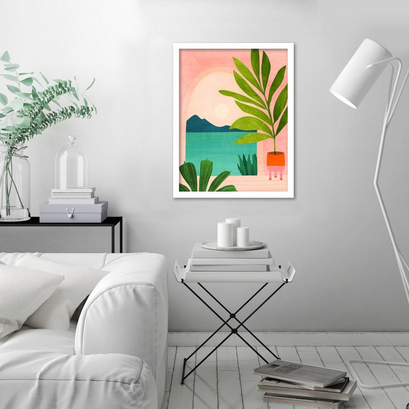 Americanflat Abstract Wall Art Room Decor - Summer Vacation Pink Landscape by Modern Tropical, 2 of 7
