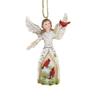 4.75 In Birch Berry Angel Christmas Cardinals Birds Tree Ornaments - 1 of 3