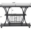 NAYSAYE Bar Serving Cart Stylish Storage Shelves with Wine Rack for Home Kitchen , Black and Gray, 44.09"*12.99"*33.27" - 4 of 4
