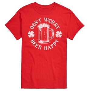 Men's - Instant Message - Don't Worry Beer Happy Short Sleeve Graphic T-Shirt - 1 of 4