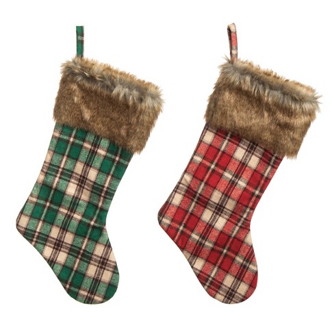 Transpac Polyester 21 In. Multicolored Christmas Rustic Stocking Set Of ...