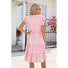 Clearlove Women's Summer V-Neck Vintage Bell Sleeve Midi Dress High Waist A-Line Maxi. - 3 of 4