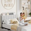 Twin/Full/Queen Bed Frame with Bookcase Headboard and 2 Drawers, Kids Bed Frame, Boucle Upholstered Platform Bed, No Box Spring Needed, Easy Assembly - 4 of 4